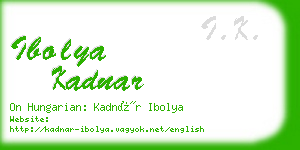 ibolya kadnar business card